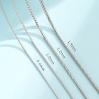 Novedades: Cadena de Serpiente de Plata de Ley 925 Sólida, Hecha a Mano, 0.8-1.5mm, Cadena de Hueso para Collar, Joyería Marca SR, Modelo SRD069