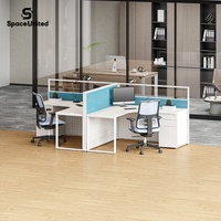 Poste de travail en acier SpaceUnited avec cloisons de séparation pour bureaux, panneaux d'intimité, mobilier industriel