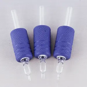 Tattoo Supplies 25mm Tattoo Machine Needle Combo Black Blue Custom Clear Tip Disposable Grip Tattoo Tubes Plastic Round