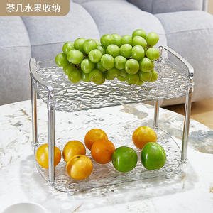 ชั้นวางเครื่องเทศสไตล์ฝรั่งเศสแบบสองชั้น โปร่งใส พร้อมหูจับ สำหรับขวดเครื่องปรุงและเครื่องเทศ - Product Image 2