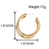 Boucles d'oreilles créole circulaire couleur or, d'oreilles en acier inoxydable, en forme rondes pour femmes, cadeaux pour femmes