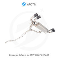 YT knalpot ganda BMW 630GT G32 2.0T, sistem knalpot belakang setengah baja tahan karat performa tinggi
