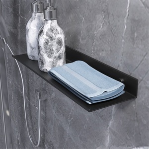 <b>Modern</b> Double Tier Stainless Steel Bathroom Wall Storage Rack with Waterproof Design for Towel and <b>Dressing</b> <b>Table</b> - Product Image 1