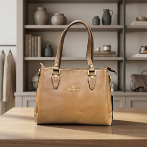 Bolsos de Mano de Cuero Genuino Marrón, Impermeables, Ligeros, Casuales, de Gran Capacidad, con Cierre, para Mujer, para el Día de San Valentín - Product Image 1