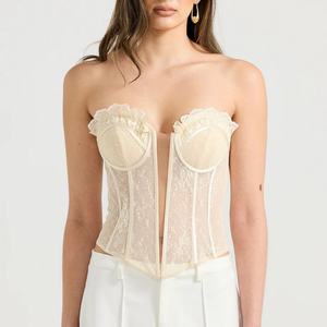 Disfraces Elegantes y Chic para Halloween, Corsé sin Mangas para Mujer, Estilo Y2K, Cintura con Varillas y Encaje, Camiseta sin Mangas - Product Image 1