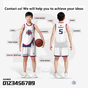 BASKETMAN Tenues de <span class=keywords><strong>basket</strong></span>-ball pour enfants, design personnalisable, mode confortable, technologie d'évacuation de l'humidité - Product Image 6