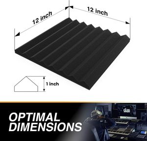 Panneaux acoustiques portables en mousse haute densité pour traitement d'insonorisation, couleur anthracite, pour salon - Product Image 2