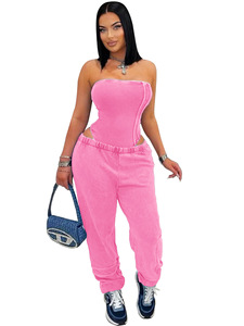 Nuovo Completo <span class=keywords><strong>Donna</strong></span> Primavera Estate 2026: Body e Pantaloni con Polsini, Abbigliamento Casual in <span class=keywords><strong>Cotone</strong></span> a Coste, Set Due Pezzi - Product Image 4