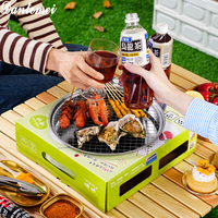 Nouveauté Barbecue portatif d'extérieur, grilles instantanées, ensembles de barbecue jetables pour fête