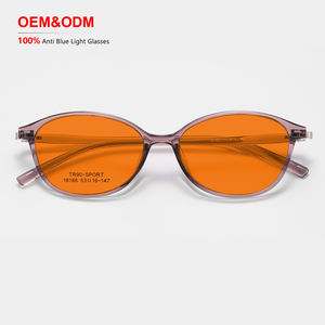 กรอบแว่นตา Sunray TR90 ขายส่ง ทรงเหลี่ยม น้ำหนักเบา แฟชั่น คุณภาพสูง OEM ป้องกันแสงสีฟ้า 100% สีดำ สำหรับทุกเพศ สีส้ม - Product Image 1