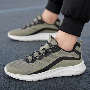 Chaussures de sport respirantes en mesh pour hommes, colorées, à lacets, légères, antidérapantes, pour la course à pied et la marche en plein air - Product Image 1