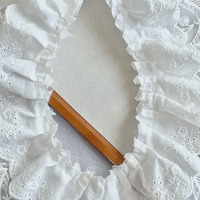 Accessoires vestimentaires avec logo du fabricant, dentelle en tissu maillé, double dentelle plissée, dentelle blanche plissée pour robe