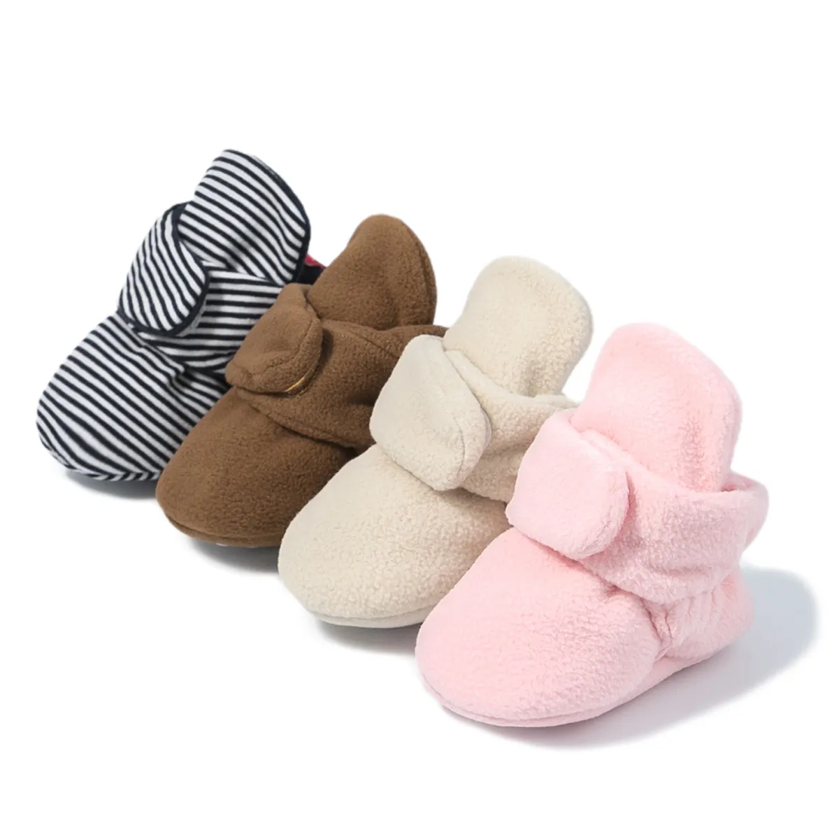 Neues Design Indoor Krippe Schuhe warme Winter Kleinkind weiche Baumwolle Boden rutsch feste 100% Baumwolle Babys chuhe und Socken
