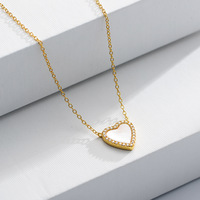 Collier universel léger de luxe et haut de gamme en argent sterling S925 avec pendentif en coquillage et cristal pour femmes