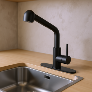 Robinet de cuisine monocommande avec douchette extractible en acier inoxydable pour usage domestique - Product Image 2
