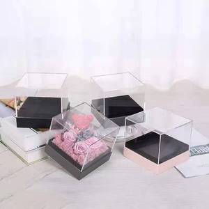 Venta caliente de encargo de acrílico Rosa Paquete de regalo caja transparente claro día de San Valentín flores - Product Image 2