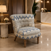 Fauteuil d'appoint Bohème Kantha Patchwork pour Hôtels, Canapé Simple de Salon Boutique avec Pieds en Bois Ignifuges – Vente en Gros
