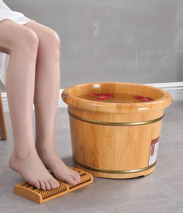 Antique Chinese Style Sustainable 25mm High Insulated Solid Wood <b>Round</b> Bucket Anti-Corrosion Household <b>Basin</b> - Product Image 6