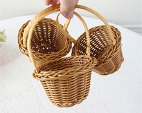 Panier-cadeau en rotin plastique marron de style vintage, mini-panier pour œufs, fait main, idéal pour les mariages, les fêtes de Noël et le Nouvel An