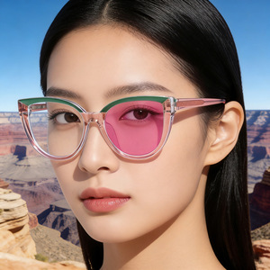Nouvelles lunettes de soleil œil de chat tendance pour femmes, protection UV400, monture en plastique et métal, couleur noire, style urbain extérieur - Product Image 5