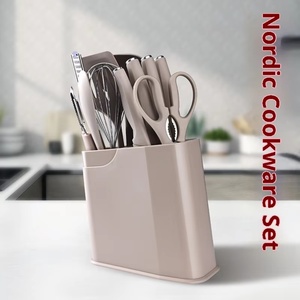 Wholesale Stainless Steel Cutter <b>Silicone</b> Kitchenware Set Fruit Knife Utensils Set Cooking <b>Tools</b> for Home Use - Product Image 6