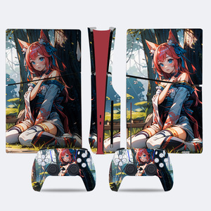 Autocollant en vinyle pour Ps5 Slim, housse de protection pour contrôleur de console de jeu, Design rouge et noir - Product Image 2