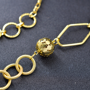 Conjuntos de Joyería de Dubái para Mujer, Regalo de Compromiso Moderno y Elegante, Cadena Larga con Dije, Collar de Latón Personalizado Chapado en Oro de 14K - Product Image 3