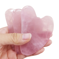 Outils de massage Gua Sha en quartz rose naturel pour le soin de la peau du visage et du corps