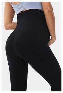 Pantalones de Maternidad Negros y Grises 3XL Sin Costuras de Cintura Alta, Largos, Transpirables, con Patrón a Cuadros, de Alta Elasticidad, Finos, con Soporte para el Vientre y Realce de Glúteos - Product Image 6