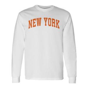 T-shirt classica a maniche lunghe con stampa New York Throwback - Product Image 1