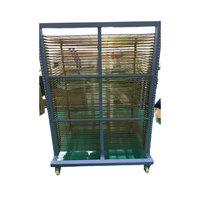 Nouveau séchoir mobile industriel à quatre roues avec technologie de maille galvanisée pour séchage et durcissement de la sérigraphie
