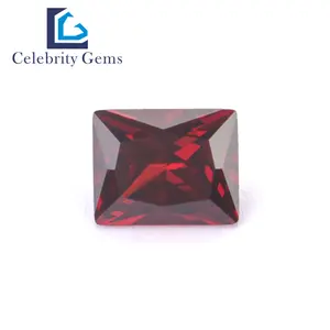 名人宝石钻石热卖优质立方氧化锆石榴石彩色长方形5x7mm毫米尺寸宽松宝石锆石