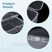 Boîte de Rangement Carrée en Plastique PP Transparent Recyclable avec Couvercle à Rabat pour Bagues et Bijoux