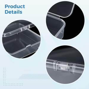 กล่องเก็บของพลาสติกใส PP รีไซเคิลได้ ขนาดเล็ก ทรงสี่เหลี่ยม ฝาเปิดปิดแบบพลิก สำหรับเก็บแหวนและเครื่องประดับ - Product Image 2