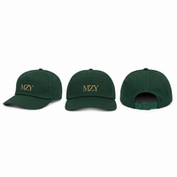 Casquettes de baseball en sergé de coton structuré à 6 panneaux, noires, brodées en 3D avec fil doré, vente en gros