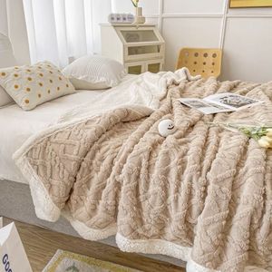 Manta Jacquard con espalda de Sherpa de franela Extra cálida moderna, manta de lana Polar súper suave de poliéster 100% para dormitorio