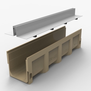 Caniveau de drainage linéaire en béton polymère pour jardin extérieur avec <span class=keywords><strong>couvercle</strong></span> en acier inoxydable - Product Image 6