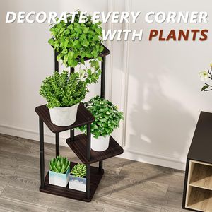 Soporte Metálico de 4 Niveles para Plantas de Interior, Ideal para Esquinas con Múltiples Plantas, Soporte Alto para Plantas de Patio y Jardín - Product Image 4