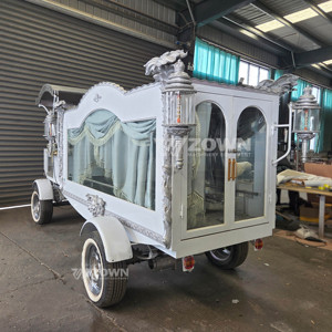 รถม้าศพไฟฟ้าสีขาวแบบมีหลังคาสำหรับขนส่งโลงศพ - Product Image 4