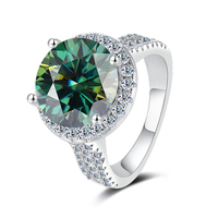 Cincin Moissanite Perak Sterling Terlaris, Sederhana & Mewah dengan Bezel Bulat, Potongan Telur Merpati, Cincin Wanita Super Berkilau.