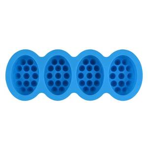 MUYULINS Factory 4-Cavity Oval Massage Silicone LFGB Food Grade Non-Stick BPA-Free Handmade <b>Soap</b> Mold - Product Image 3