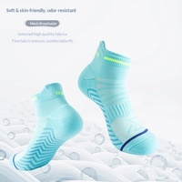 Chaussettes de course professionnelles pour marathon, hommes et femmes, avec semelle éponge épaisse, courtes, à séchage rapide, antidérapantes, en polyester