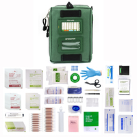 Trousse de premiers secours portable XUANLAN 165 pièces en tissu Oxford vert imperméable et durable pour le traitement essentiel des blessures et la sécurité