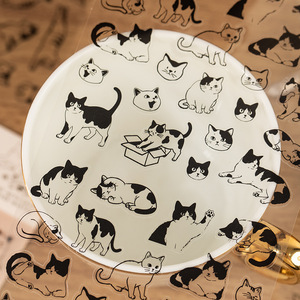 สติกเกอร์สัตว์เลี้ยงแบบมีกาวในตัว, 2แผ่น/แพ็คลายแมวน่ารักวัสดุกันน้ำสมุดตกแต่งวันหยุดทำด้วยมือ - Product Image 3