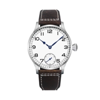 Montres de luxe semi-automatiques à cadran stérile de 42 mm, mouvement Seagull ST3621 à remontage manuel, verre saphir, logo personnalisé, montres pour hommes originales