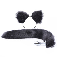 Jouet anal queue de renard colorée en fausse fourrure avec oreilles mignonnes et amusantes pour le jeu de rôle SM, pour femmes et hommes, plug anal queue de renard amusant