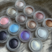 14 Couleurs Pigmentées et Longue Durée Marque Privée Diamant Métallique Paillettes Pressé Shimmer Fard À Paupières Surligneur Crème OEM Logo