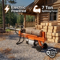 Fendeuse de bûches cinétique électrique certifiée CE 110-240V 7 tonnes 300 mm, machine forestière pour déchiqueteuse de bois domestique