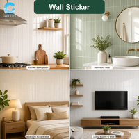 Sticker mural moderne amovible en PET, écologique, imperméable, papier peint 3D en époxy rectangulaire pour la cuisine, la chambre à coucher, la décoration de la maison