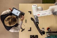 Bras robotique collaboratif ABB GoFa CRB 15000 à 6 axes avec pince robotique Onrobot RG6 pour la manipulation et l'assemblage